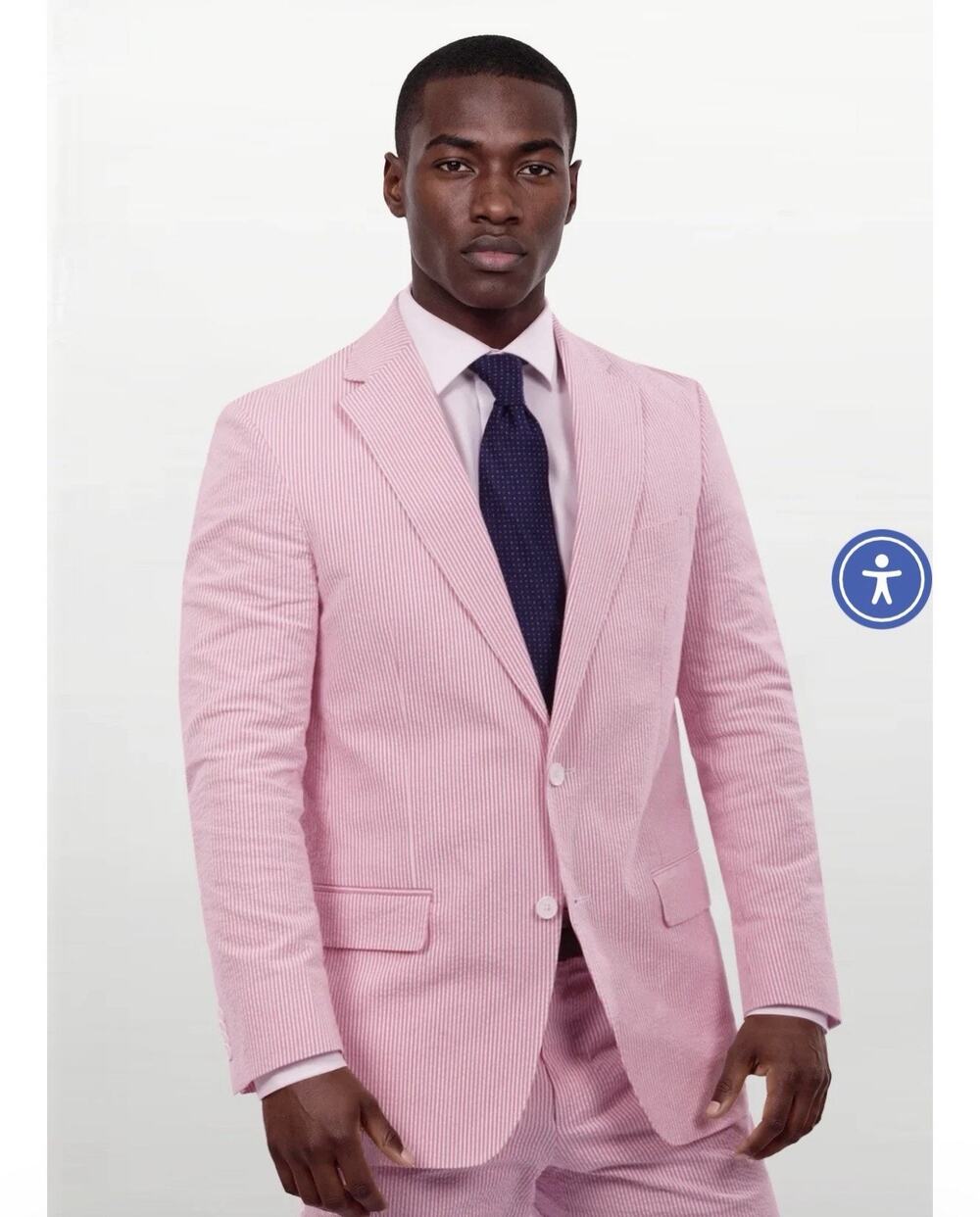 Haspel Pink Lemonade Stripe Seersucker Blazer Sport Coat Men’s 40L Classic Fit